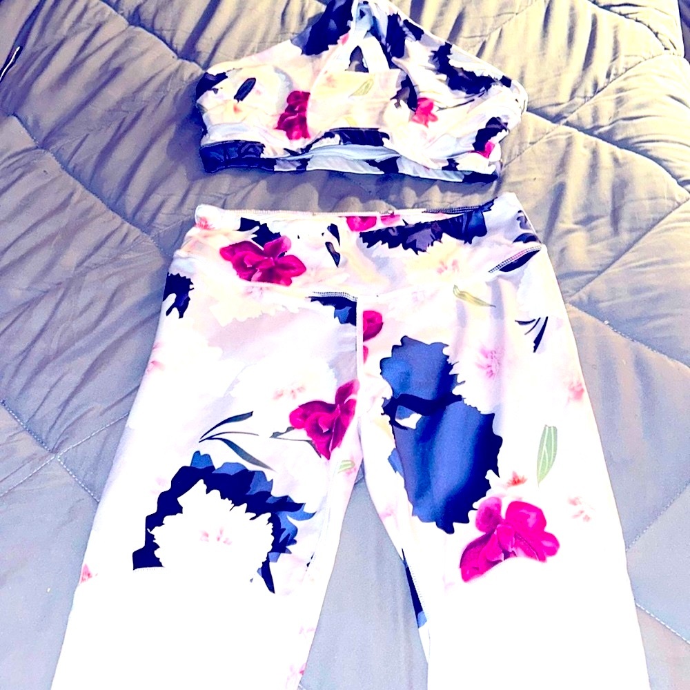 Floral Jumpsuit with Pink and Blue Accents